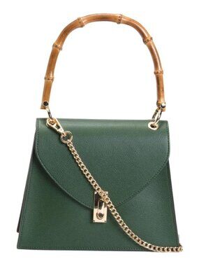CHEVAL Made In Italy Leather Satchel With Handle Turnlock